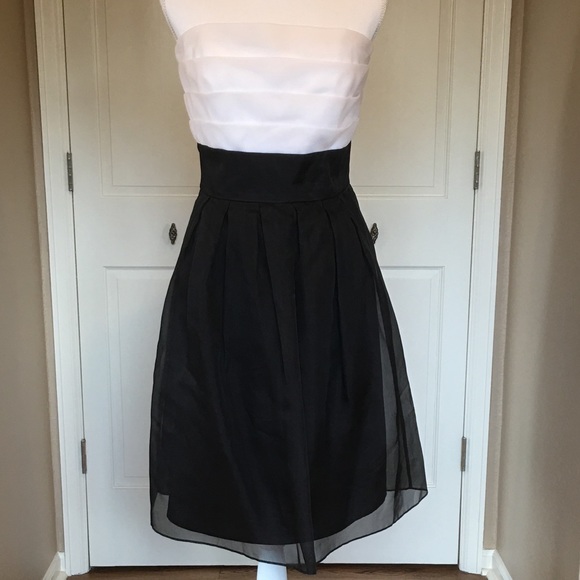 WHBM Strapless Silk Chiffon Dress - Picture 2 of 8